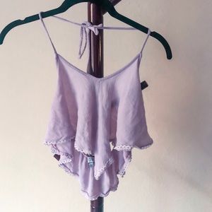 Lilac Purple Crop Tank Top